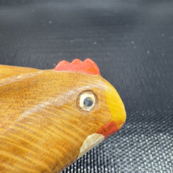 Hand Carved Wooden Chicken Hen Figurine Folk Art Figure Carved Decorative Hen - Picture 3 of 14